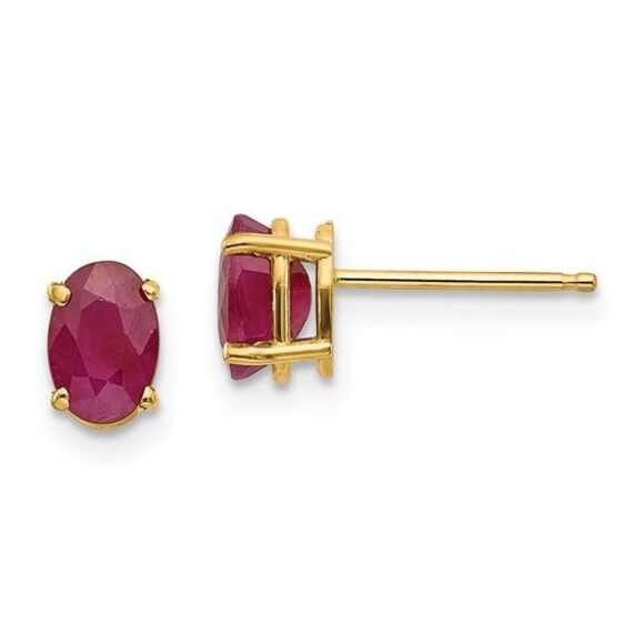 14k Yellow Gold 6x4 Oval July Ruby Post Earrings Fiery Red Birthstone Beauty,All Products : American Fashion Style Bags On Sale
